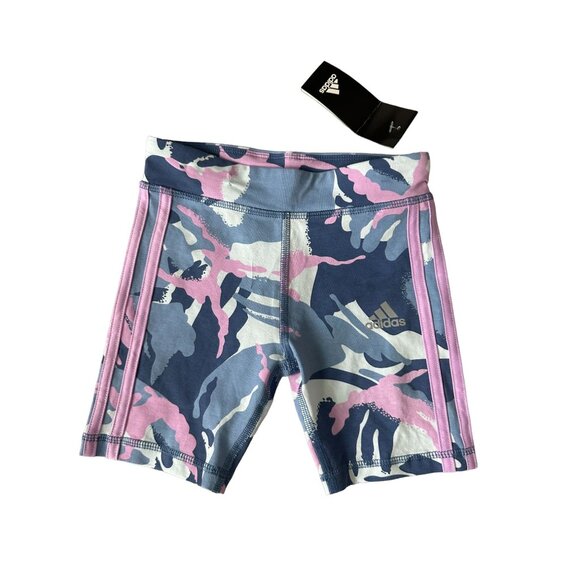 ADIDAS Girls Blue Purple Bike Shorts Size 6 NEW - Picture 1 of 4